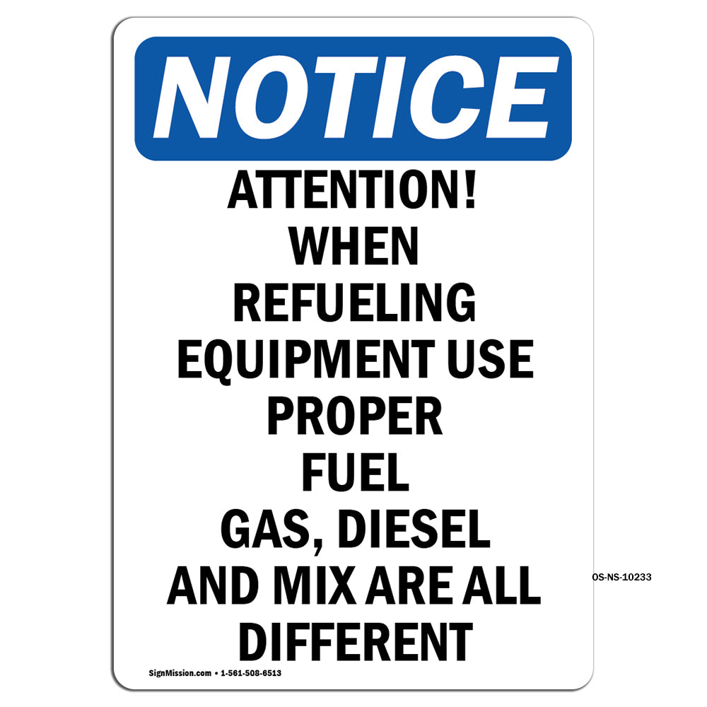 Attention! When Refueling Equipment