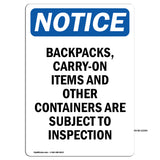 Backpacks, Carry-On Items And Other Containers