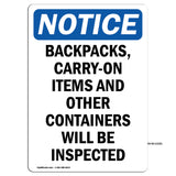 Backpacks, Carry-On Items And Other Containers