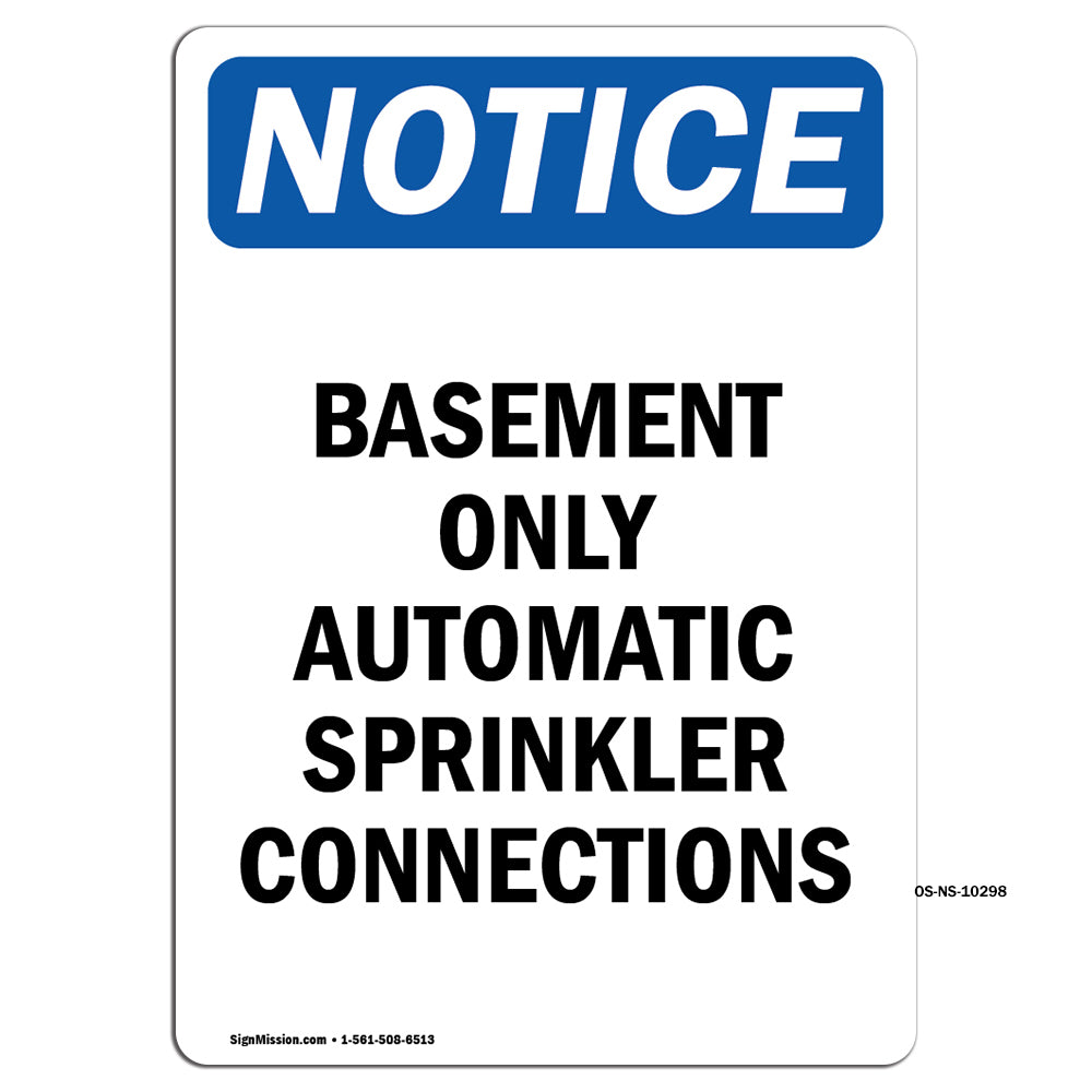 Basement Only Automatic Sprinkler Connections