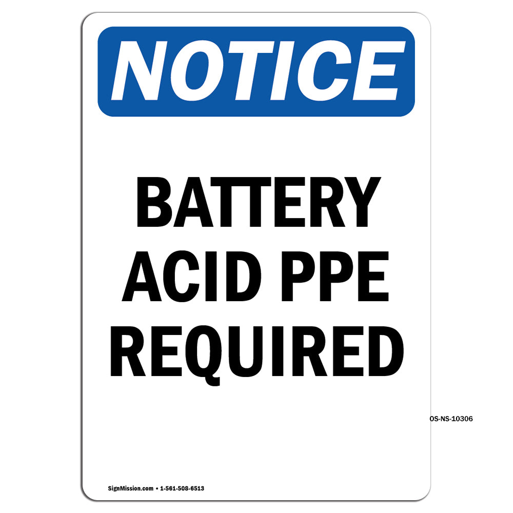 Battery Acid PPE Required