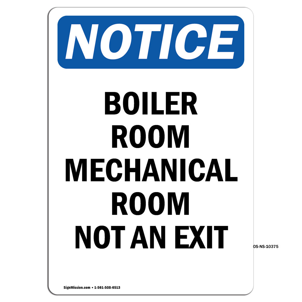 Boiler Room Mechanical Room Not An Exit Sign