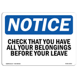 Check That You Have All Your Belongings