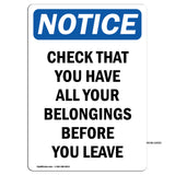 Check That You Have All Your Belongings