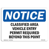 Classified Area Vehicle Entry Permit Required