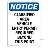 Classified Area Vehicle Entry Permit Required