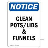 Clean Pots Lids And Funnels