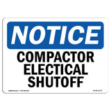 Compactor Electrical Shutoff Sign