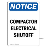 Compactor Electrical Shutoff Sign