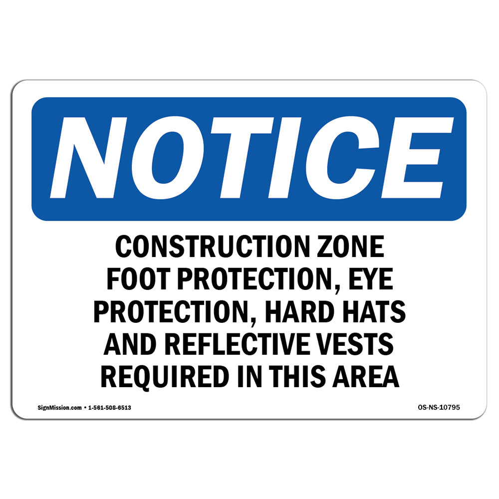 Work Zone Foot Protection, Eye Protection,