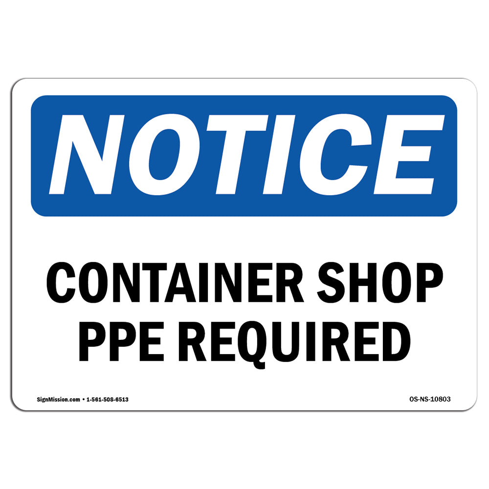 Container Shop PPE Required
