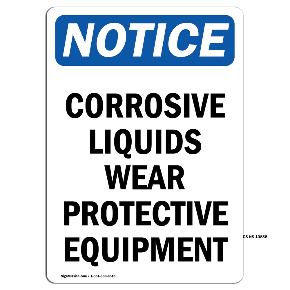 Corrosive Liquids Wear Protective Equipment