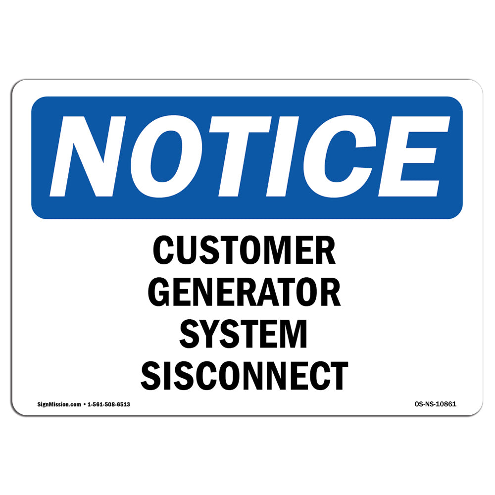 Customer Generator System Disconnect