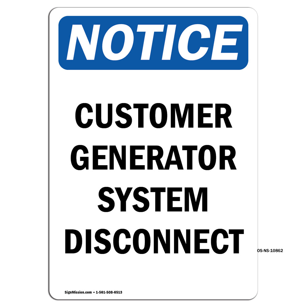 Customer Generator System Disconnect
