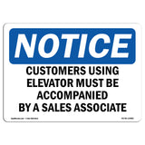 Customers Using Elevator Must Be Accompanied
