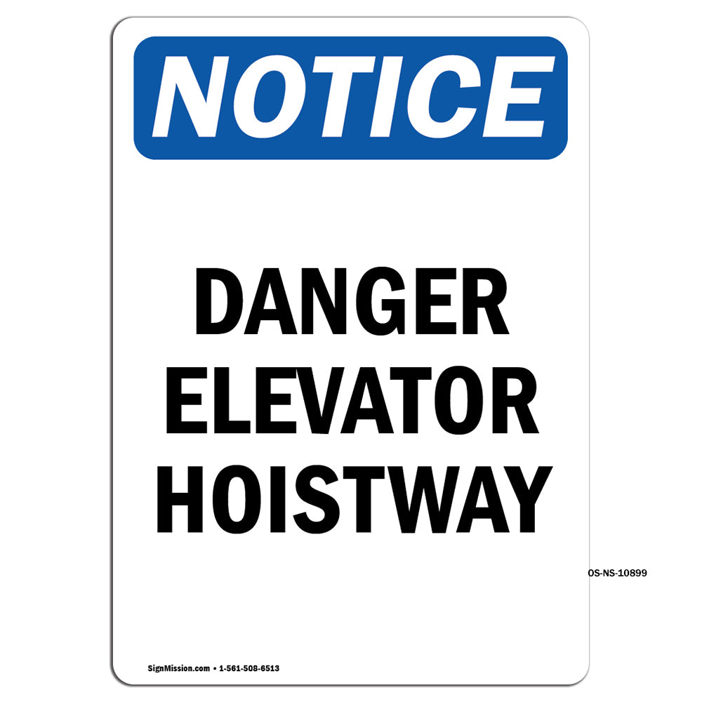 Danger Elevator Hoistway