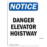 Danger Elevator Hoistway