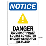 Danger Secondary Power