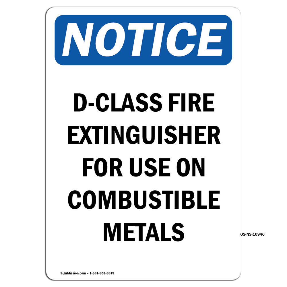 D-Class Fire Extinguisher For Sign
