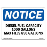 Diesel Fuel Capacity 1000 Gallons Max Fill