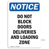 Do Not Block Doors Deliveries And Loading Zone
