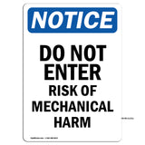 Do Not Enter Risk Of Mechanical Harm Sign