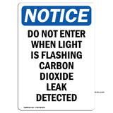Do Not Enter When Light Is Flashing Carbon Sign