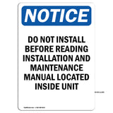 Do Not Install Before Reading Installation