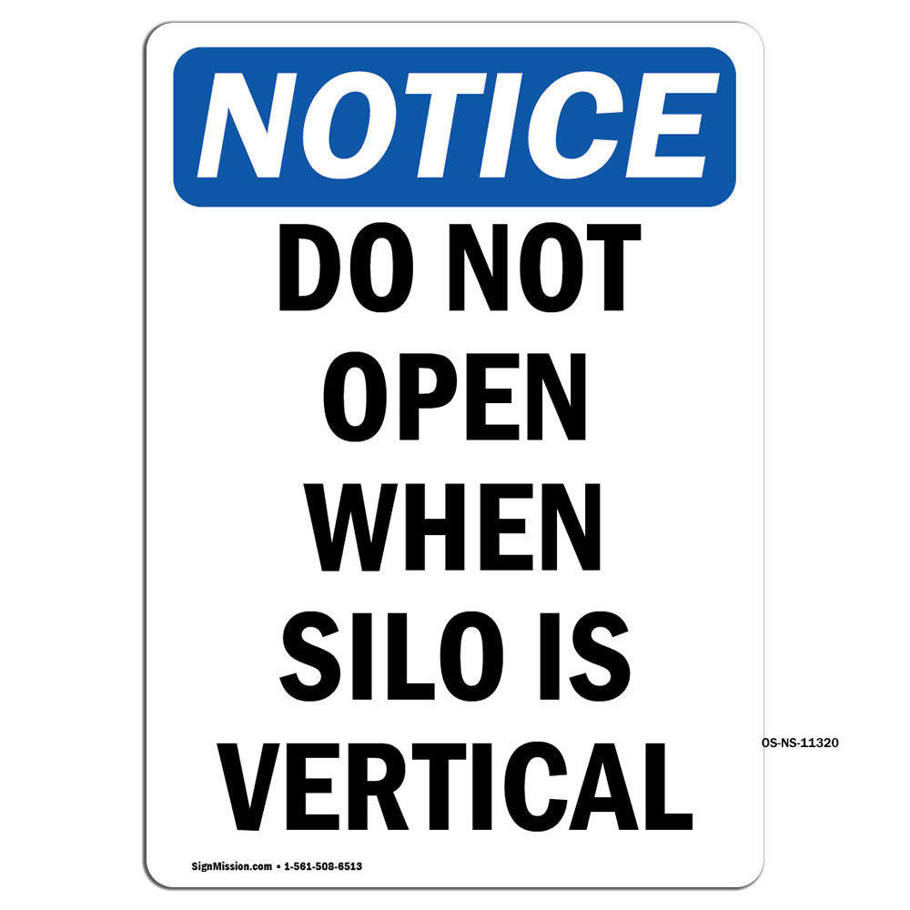 Do Not Open When Silo Is Vertical