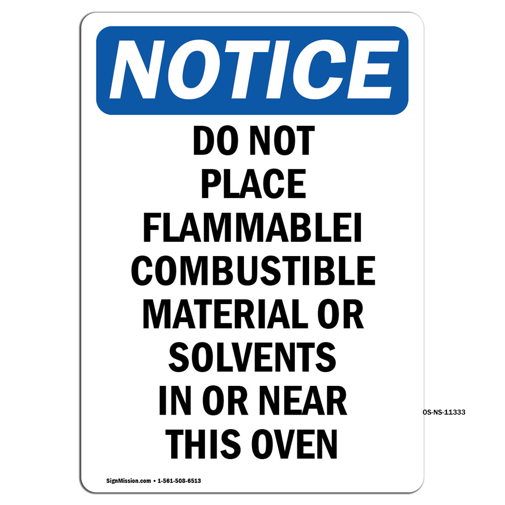 Do Not Place Flammable Combustible Material