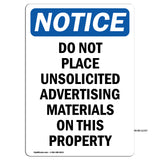 Do Not Place Unsolicited Advertising Materials