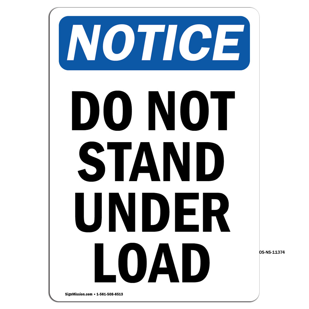 Do Not Stand Under Load Sign