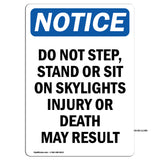 Do Not Step, Stand Or Sit On Skylights Injury