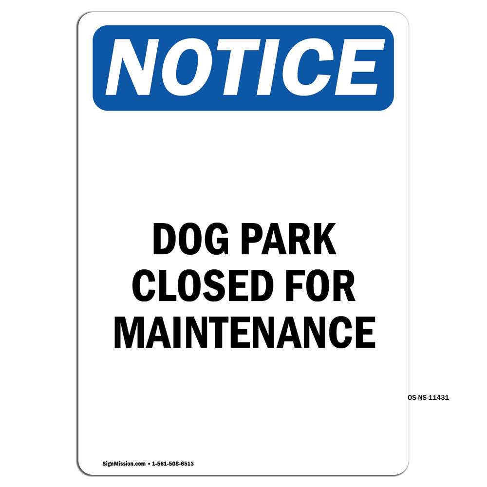 Dog Park Closed For Maintenance