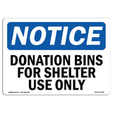 Donation Bins For Shelter Use Only