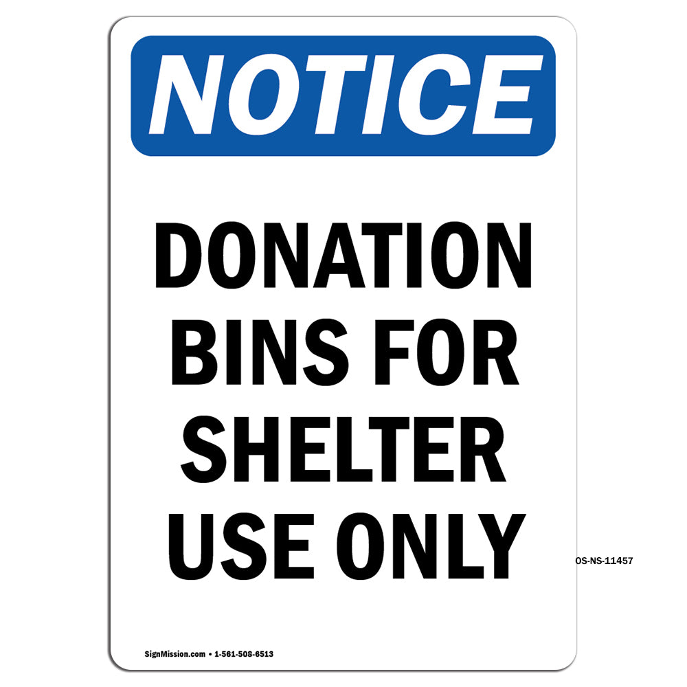 Donation Bins For Shelter Use Only