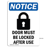 Door Must Be Locked After Use