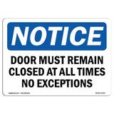 Door Must Remain Closed At All