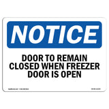 Door To Remain Closed When Freezer Door Is Open