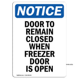 Door To Remain Closed When Freezer Door Is Open