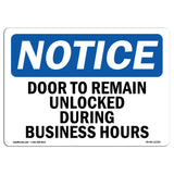 Door To Remain Unlocked During Business Hours