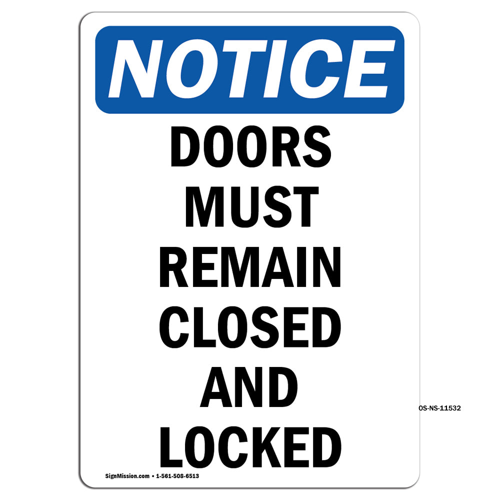Doors Must Remain Closed And Locked