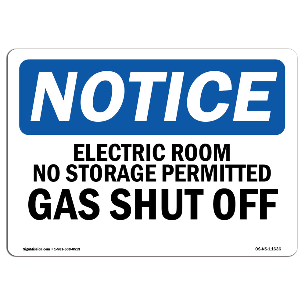 Electric Room No Storage Permitted Gas Shutoff