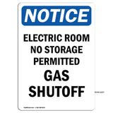 Electric Room No Storage Permitted Gas Shutoff
