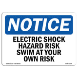 Electric Shock Hazard Risk Swim At Your Own Risk Sign