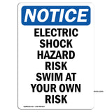 Electric Shock Hazard Risk Swim At Your Own Risk Sign