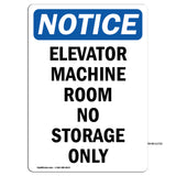 Elevator Machine Room No Storage Allowed