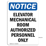 Elevator Mechanical Room Authorized Personnel Only