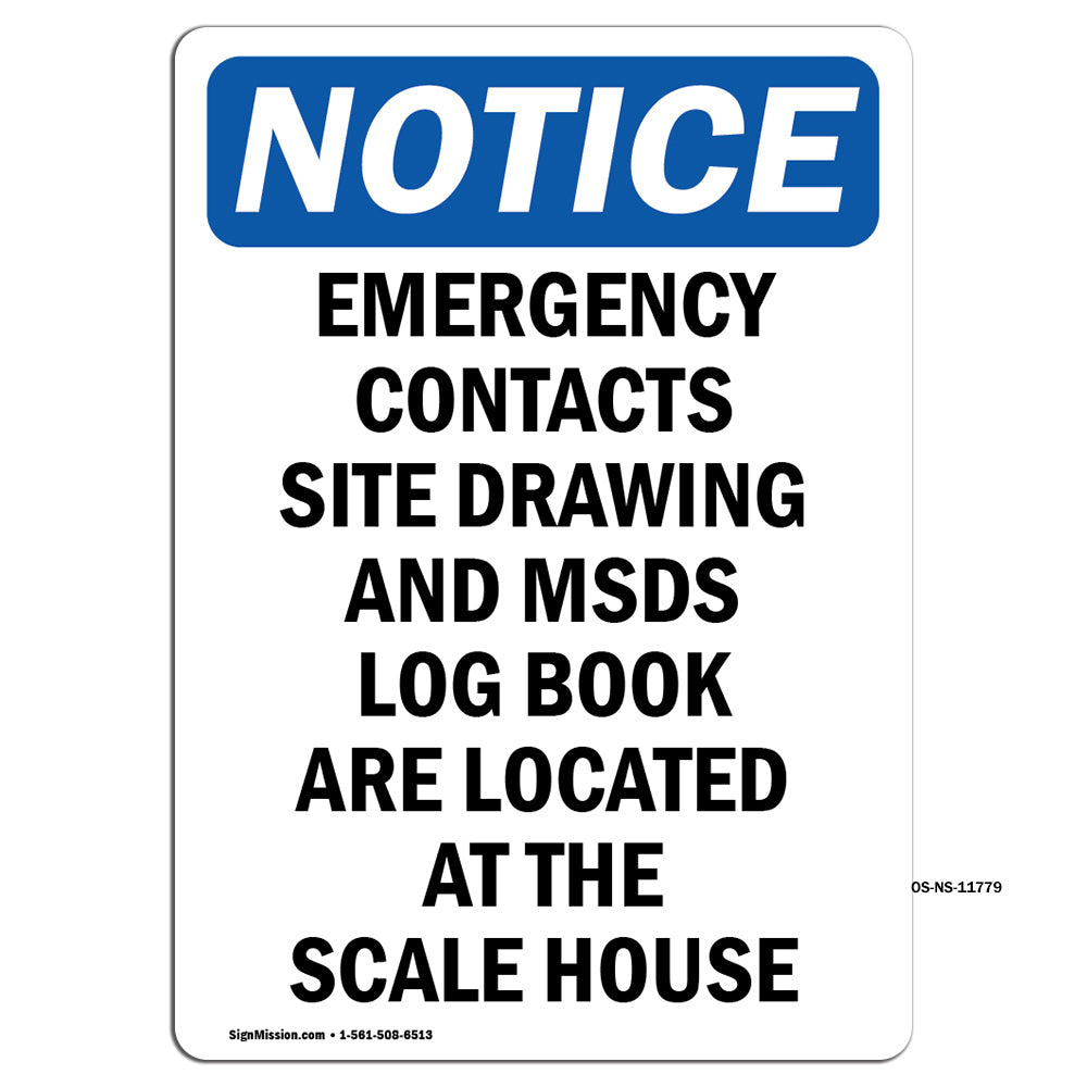 Emergency Contacts Site Drawing And MSDS
