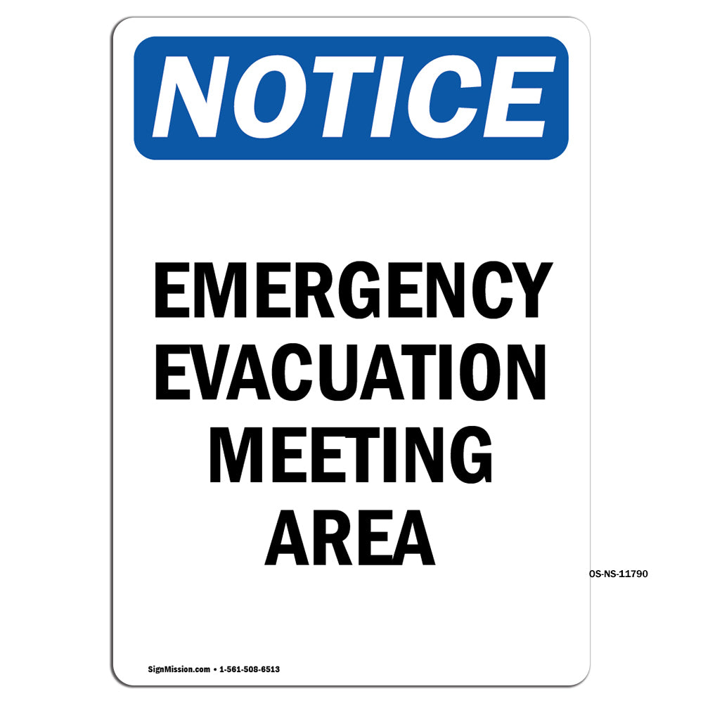 Emergency Evacuation Meeting Area Sign